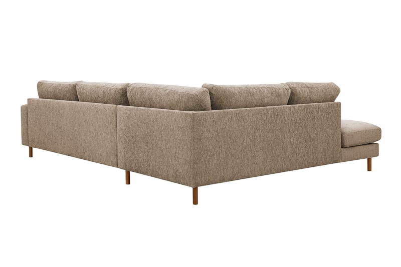 Scandi Djup 4-sits Soffa med Schäslong Vänster i Chenille - Brun - Möbler - Vardagsrum - Soffor - Divansoffa & schäslong