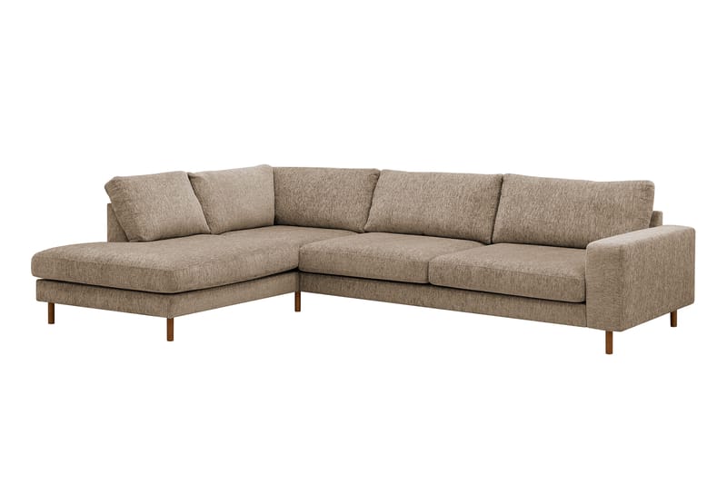 Scandi Djup 4-sits Soffa med Schäslong Vänster i Chenille - Brun - Möbler - Vardagsrum - Soffor - Divansoffa & schäslong