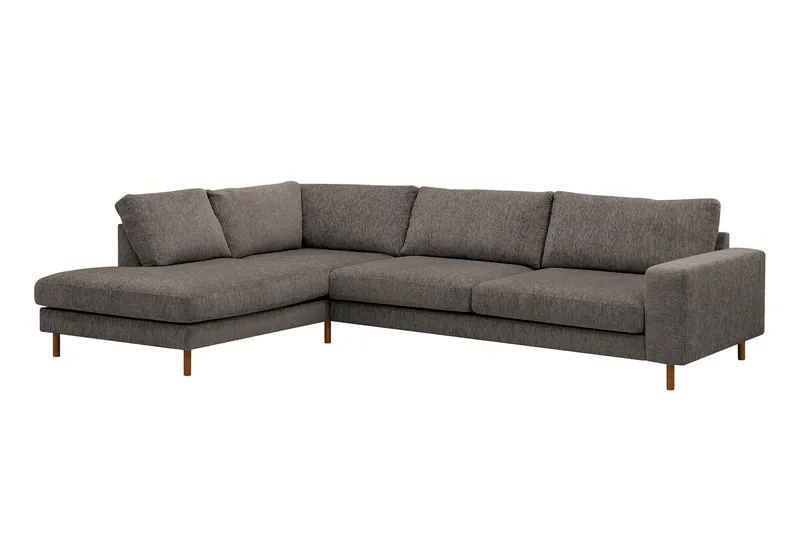 Scandi Djup 4-sits Soffa med Schäslong Vänster i Chenille - Grå - Möbler - Vardagsrum - Soffor - Divansoffa & schäslong