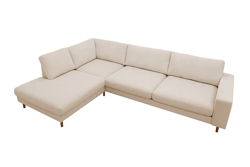 Scandi Djup 4-sits Soffa med Schäslong Vänster i Manchester - Beige - Möbler - Vardagsrum - Soffor - Divansoffa & schäslong