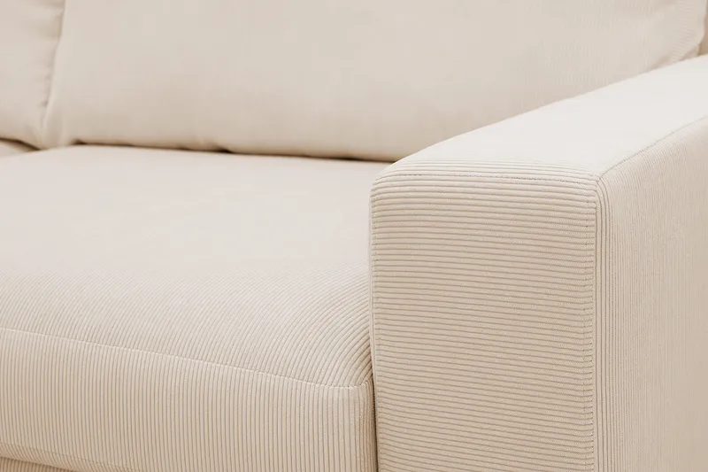 Scandi Djup 4-sits Soffa med Schäslong Vänster i Manchester - Beige - Möbler - Vardagsrum - Soffor - Divansoffa & schäslong