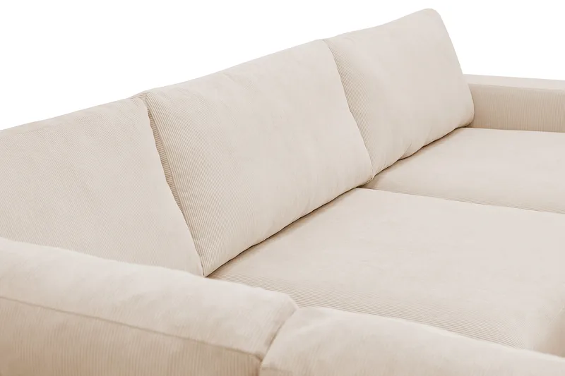 Scandi Djup 4-sits Soffa med Schäslong Vänster i Manchester - Beige - Möbler - Vardagsrum - Soffor - Divansoffa & schäslong
