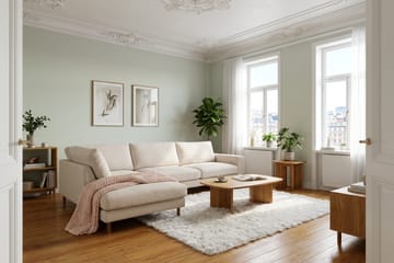 Scandi Djup 4-sits Soffa med Schäslong Vänster i Manchester - Beige - Möbler - Vardagsrum - Soffor - Divansoffa & schäslong