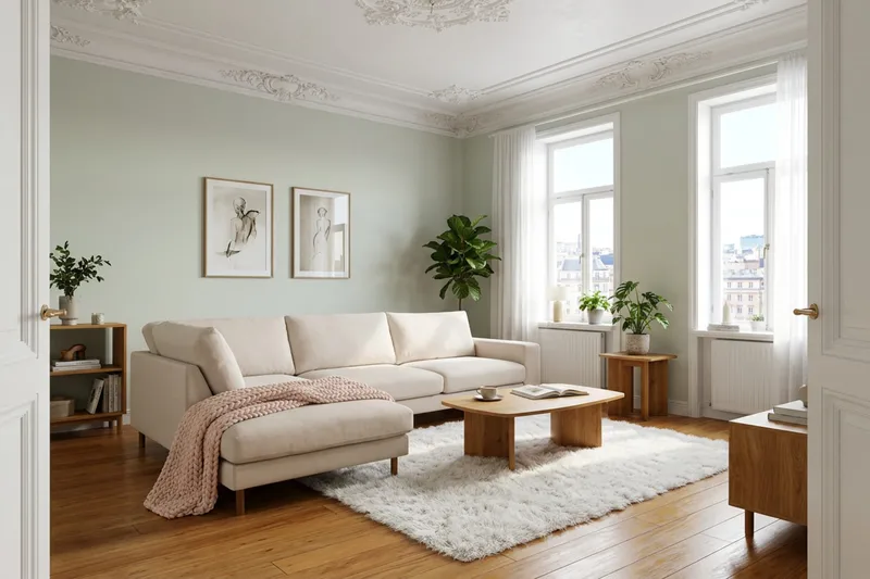 Scandi Djup 4-sits Soffa med Schäslong Vänster i Manchester - Beige - Möbler - Vardagsrum - Soffor - Divansoffa & schäslong