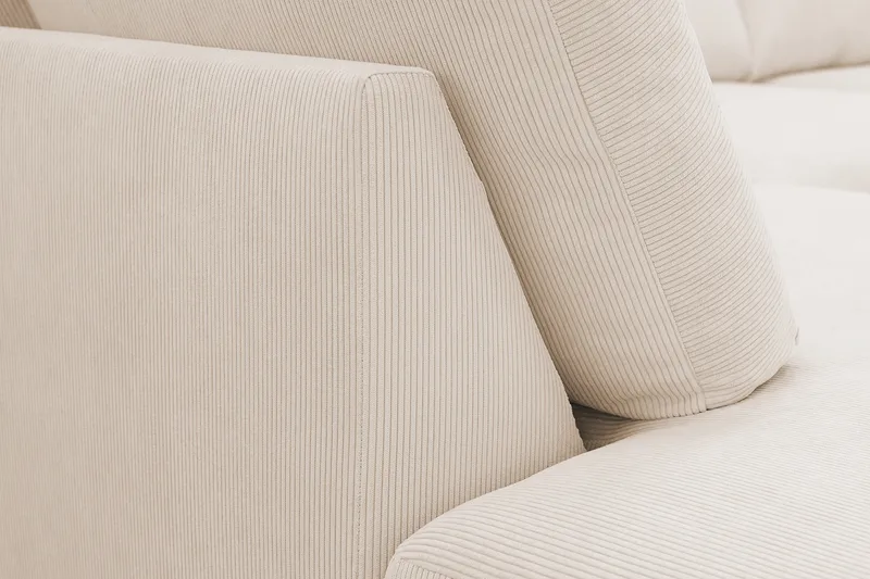 Scandi Djup 4-sits Soffa med Schäslong Vänster i Manchester - Beige - Möbler - Vardagsrum - Soffor - Divansoffa & schäslong