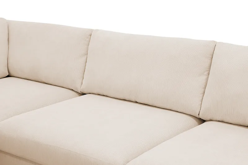 Scandi Djup 4-sits Soffa med Schäslong Vänster i Manchester - Beige - Möbler - Vardagsrum - Soffor - Divansoffa & schäslong