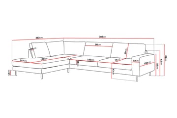 Scandi Djup 4-sits Soffa med Schäslong Vänster i Manchester - Beige - Möbler - Vardagsrum - Soffor - Divansoffa & schäslong