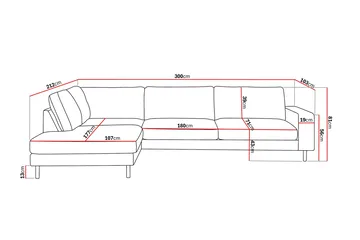 Scandi Djup 4-sits Soffa med Schäslong Vänster i Manchester - Brun - Möbler - Vardagsrum - Soffor - Divansoffa & schäslong