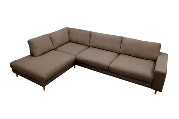 Scandi Djup 4-sits Soffa med Schäslong Vänster i Manchester - Brun - Möbler - Vardagsrum - Soffor - Divansoffa & schäslong