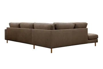 Scandi Djup 4-sits Soffa med Schäslong Vänster i Manchester - Brun - Möbler - Vardagsrum - Soffor - Divansoffa & schäslong