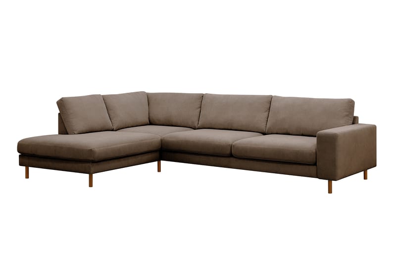 Scandi Djup 4-sits Soffa med Schäslong Vänster i Manchester - Brun - Möbler - Vardagsrum - Soffor - Divansoffa & schäslong