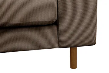 Scandi Djup 4-sits Soffa med Schäslong Vänster i Manchester - Brun - Möbler - Vardagsrum - Soffor - Divansoffa & schäslong
