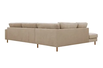 Scandi Djup 4-sits Soffa med Schäslong Vänster i Tyg - Beige - Möbler - Vardagsrum - Soffor - Divansoffa & schäslong