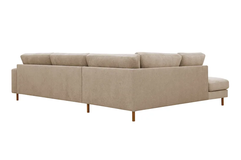 Scandi Djup 4-sits Soffa med Schäslong Vänster i Tyg - Beige - Möbler - Vardagsrum - Soffor - Divansoffa & schäslong