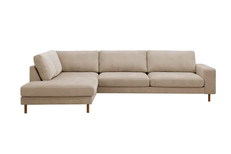 Scandi Djup 4-sits Soffa med Schäslong Vänster i Tyg, Beige