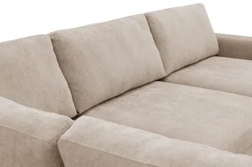 Scandi Djup 4-sits Soffa med Schäslong Vänster i Tyg - Beige - Möbler - Vardagsrum - Soffor - Divansoffa & schäslong