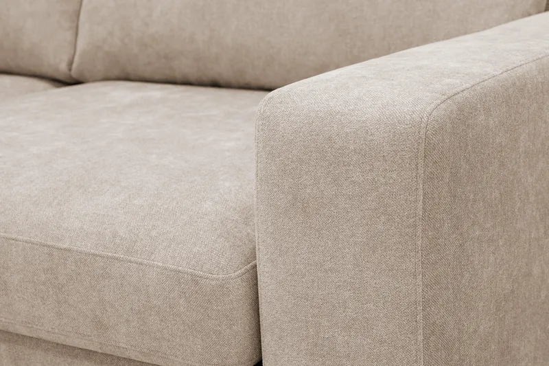 Scandi Djup 4-sits Soffa med Schäslong Vänster i Tyg - Beige - Möbler - Vardagsrum - Soffor - Divansoffa & schäslong