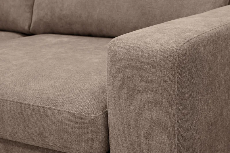 Scandi Djup 4-sits Soffa med Schäslong Vänster i Tyg - Mörkbrun - Möbler - Vardagsrum - Soffor - Divansoffa & schäslong