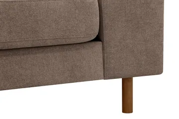 Scandi Djup 4-sits Soffa med Schäslong Vänster i Tyg - Mörkbrun - Möbler - Vardagsrum - Soffor - Divansoffa & schäslong