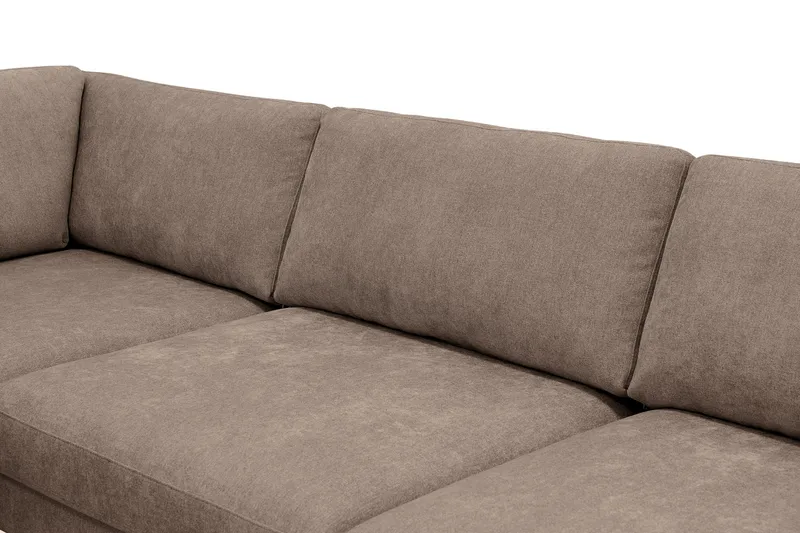 Scandi Djup 4-sits Soffa med Schäslong Vänster i Tyg - Mörkbrun - Möbler - Vardagsrum - Soffor - Divansoffa & schäslong