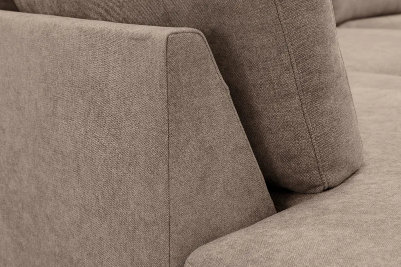 Scandi Djup 4-sits Soffa med Schäslong Vänster i Tyg - Mörkbrun - Möbler - Vardagsrum - Soffor - Divansoffa & schäslong