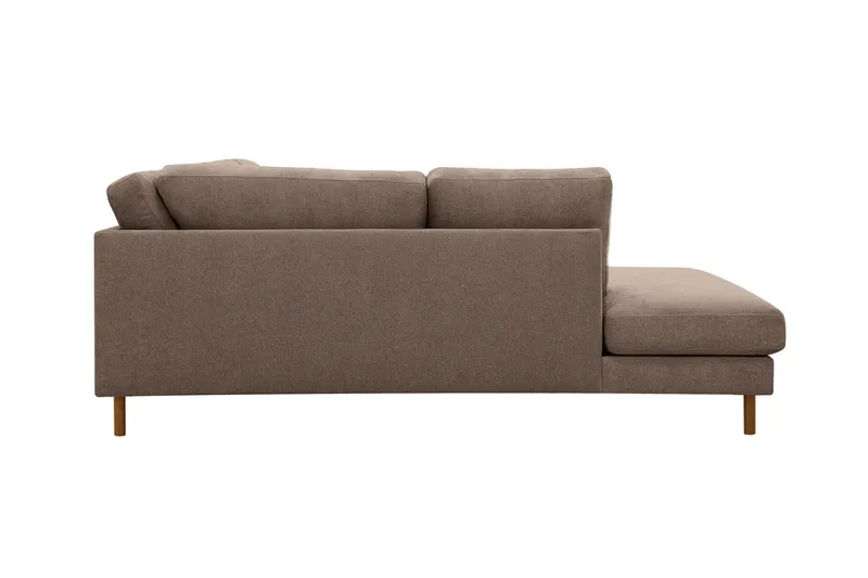 Scandi Djup 4-sits Soffa med Schäslong Vänster i Tyg - Mörkbrun - Möbler - Vardagsrum - Soffor - Divansoffa & schäslong