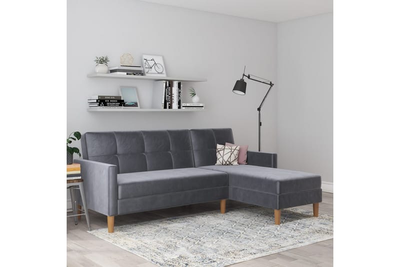 Schäslong Lilly Antracit, Sammet - Antracit, Sammet - Möbler - Vardagsrum - Soffor - Divansoffa & schäslong