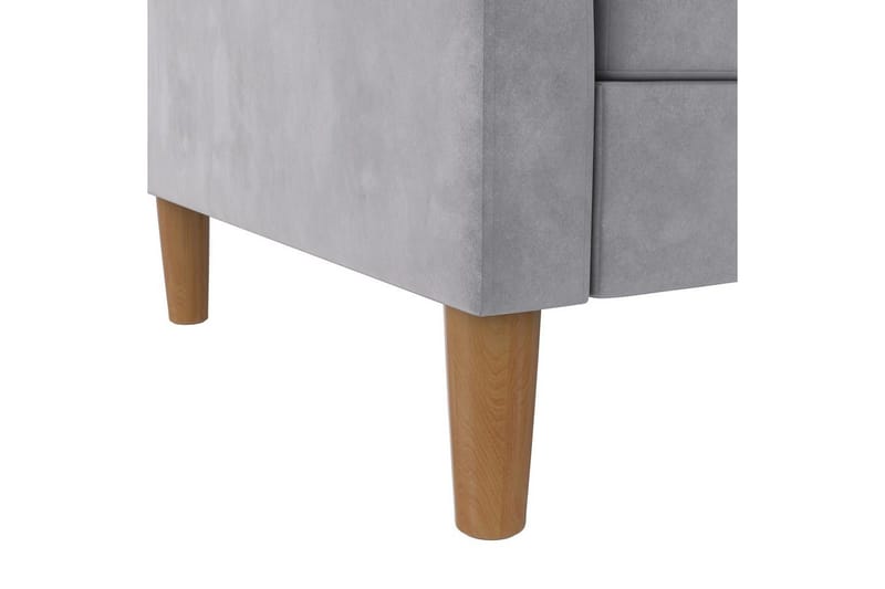 Schäslong Lilly Ljusgrå, Sammet - Ljusgrå, Sammet - Möbler - Vardagsrum - Soffor - Divansoffa & schäslong