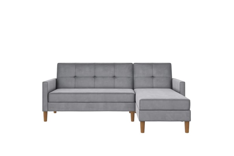 Schäslong Lilly Ljusgrå, Sammet - Ljusgrå, Sammet - Möbler - Vardagsrum - Soffor - Divansoffa & schäslong