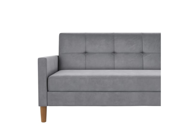 Schäslong Lilly Ljusgrå, Sammet - Ljusgrå, Sammet - Möbler - Vardagsrum - Soffor - Divansoffa & schäslong