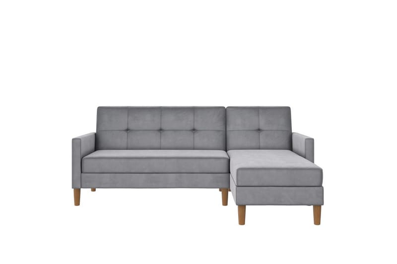 Schäslong Lilly Ljusgrå, Sammet - Ljusgrå, Sammet - M öbler - Vardagsrum - Soffor - Divansoffa & schäslong
