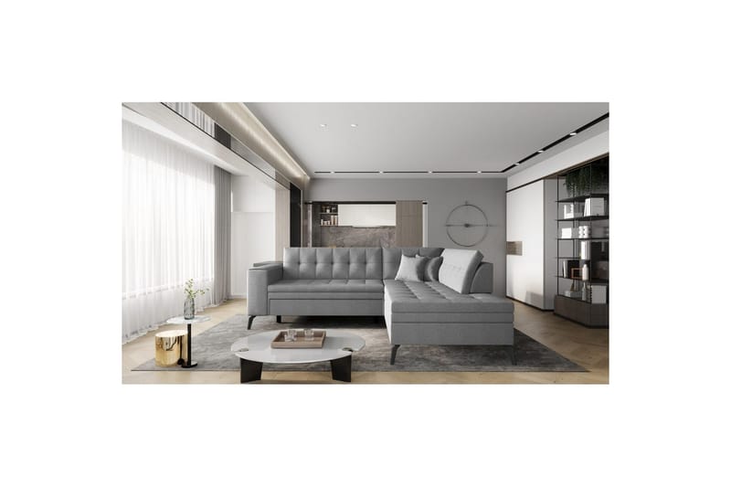 Sektion Eltap Lanvin 260x210x93 cm - Flores 4, Ljusgrå, Höger - Möbler - Vardagsrum - Soffor - Divansoffa & schäslong