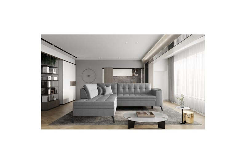 Sektion Eltap Lanvin 260x210x93 cm, Flores 4, Ljusgrå, Vänster