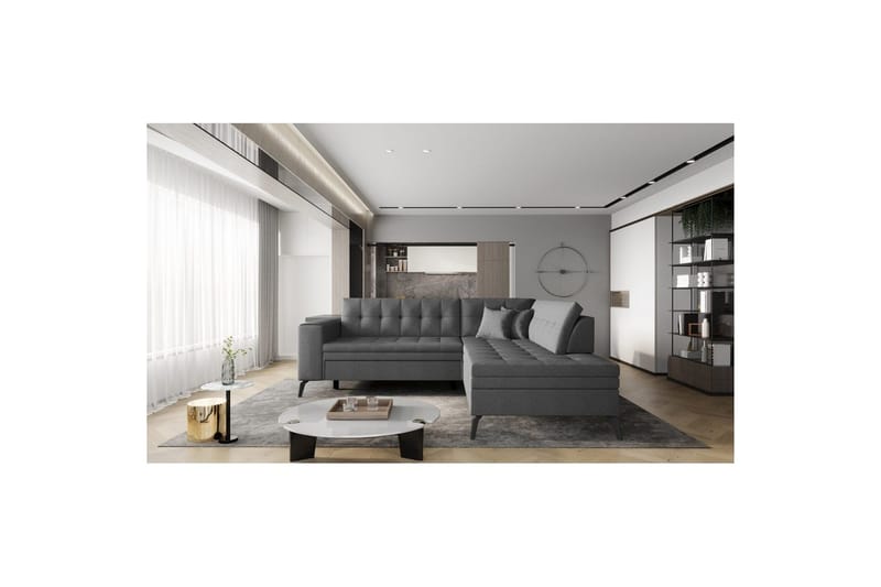 Sektion Eltap Lanvin 260x210x93 cm, Flores 5, Grå, Höger