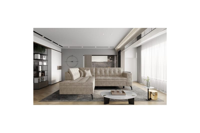 Sektion Eltap Lanvin 260x210x93 cm - Leve 18, Beige, Vänster - Möbler - Vardagsrum - Soffor - Skinnsoffor