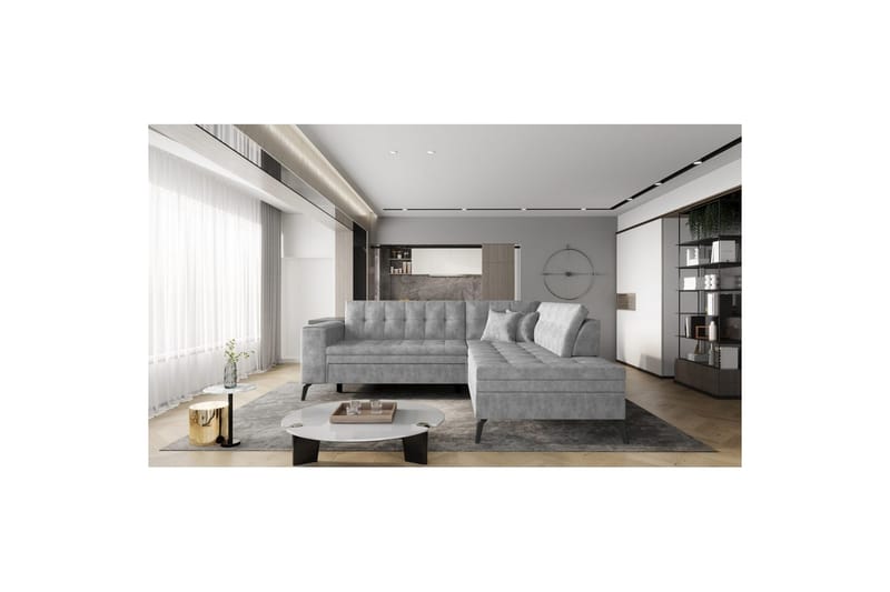 Sektion Eltap Lanvin 260x210x93 cm - Leve 4, Grå, Höger - Möbler - Vardagsrum - Soffor - Skinnsoffor