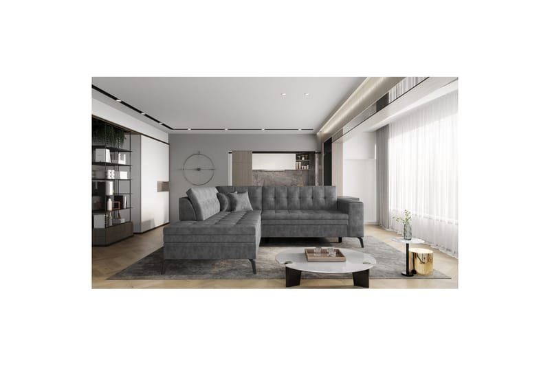 Sektion Eltap Lanvin 260x210x93 cm - Leve 6, Mörkgrå, Vänster - Möbler - Vardagsrum - Soffor - Skinnsoffor