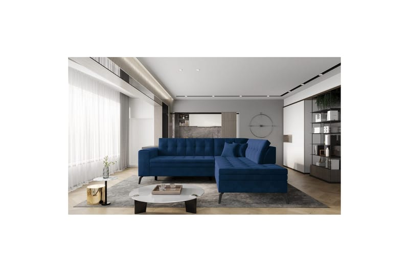 Sektion Eltap Lanvin 260x210x93 cm - Lukso 40, Mörkblå, Höger - Möbler - Vardagsrum - Soffor - Divansoffa & schäslong