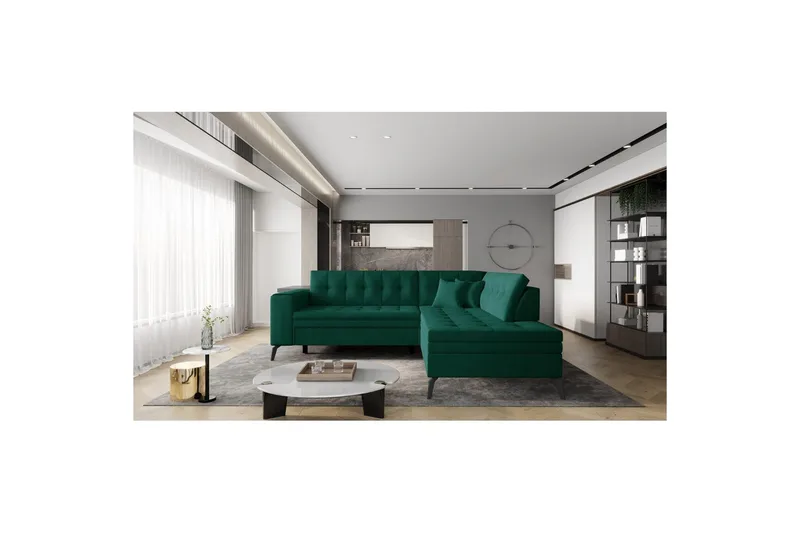Sektion Eltap Lanvin 260x210x93 cm, Nube 35, Grön, Höger
