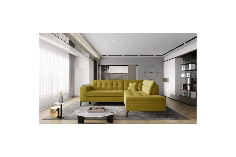 Sektion Eltap Lanvin 260x210x93 cm - Nube 45, Gul, Höger - Möbler - Vardagsrum - Soffor - Divansoffa & schäslong