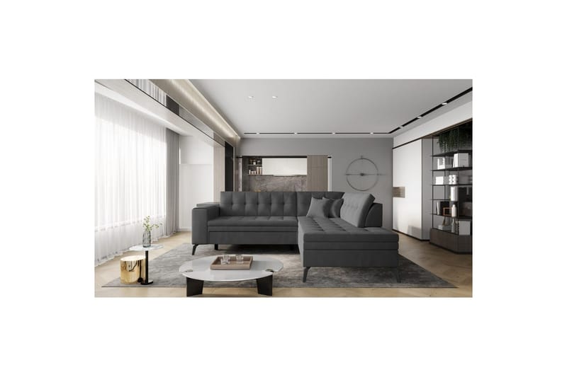 Sektion Eltap Lanvin 260x210x93 cm - Nube 6, Mörkgrå, Höger - Möbler - Vardagsrum - Soffor - Divansoffa & schäslong