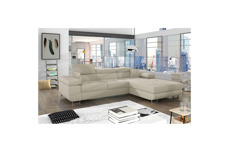 Sektionssoffa Eltap Armando 289x85x203 cm - Jarell 18, Ljusbeige, Höger - Möbler - Vardagsrum - Soffor - Divansoffa & schäslong
