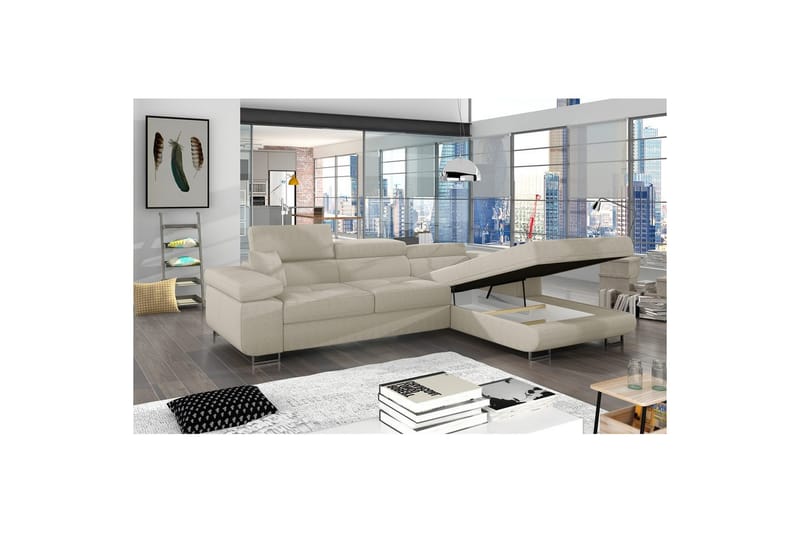Sektionssoffa Eltap Armando 289x85x203 cm - Jarell 18, Ljusbeige, Höger - Möbler - Vardagsrum - Soffor - Divansoffa & schäslong