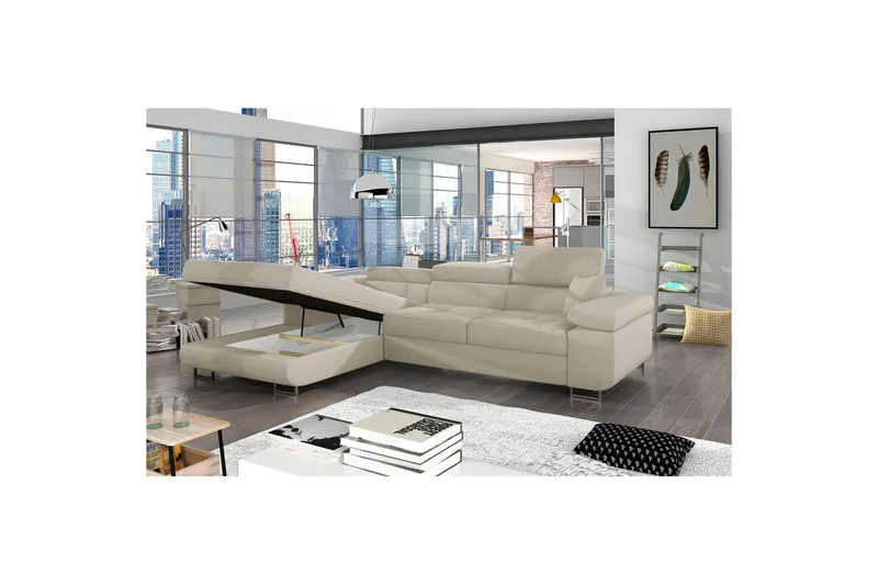 Sektionssoffa Eltap Armando 289x85x203 cm - Jarell 18, Ljusbeige, Vänster - Möbler - Vardagsrum - Soffor - Divansoffa & schäslong