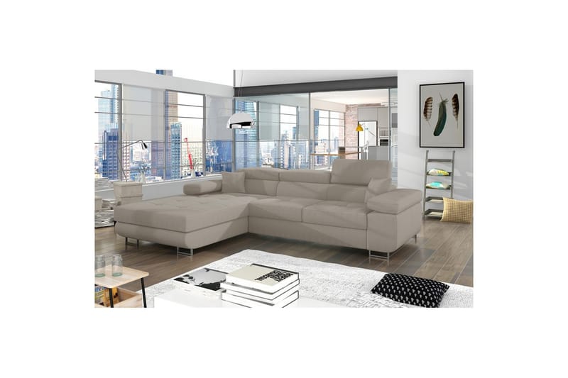 Sektionssoffa Eltap Armando 289x85x203 cm - Jarell 20, Beige, Vänster - Möbler - Vardagsrum - Soffor - Divansoffa & schäslong