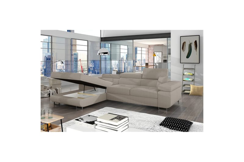 Sektionssoffa Eltap Armando 289x85x203 cm - Jarell 20, Beige, Vänster - Möbler - Vardagsrum - Soffor - Divansoffa & schäslong