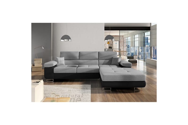 Sektionssoffa Eltap Armando 289x85x203 cm - Sawana 05, Sawana 14, Grå, Svart, Höger - Möbler - Vardagsrum - Soffor - Divansoffa & schäslong
