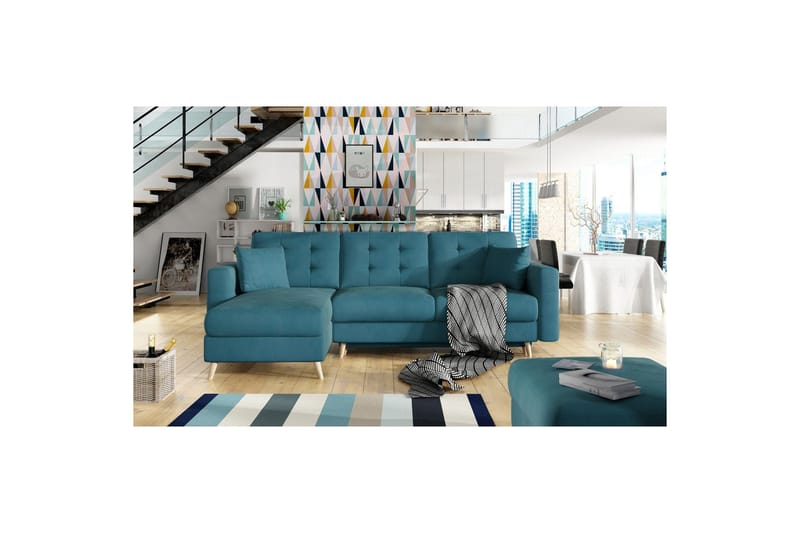 Sektionssoffa Eltap Asgard L 248x93x162 cm - Mat Velvet 75, Grön - Möbler - Vardagsrum - Soffor - Divansoffa & schäslong