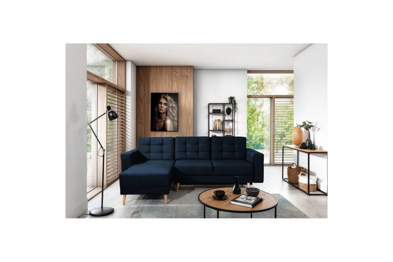 Sektionssoffa Eltap Asgard L 248x93x162 cm - Monolith 79, Mörkblå - Möbler - Vardagsrum - Soffor - Divansoffa & schäslong