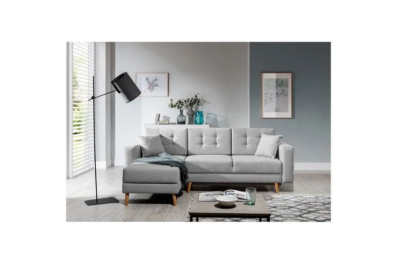 Sektionssoffa Eltap Asgard L 248x93x162 cm - Överdrag 83, Grå - Möbler - Vardagsrum - Soffor - Divansoffa & schäslong